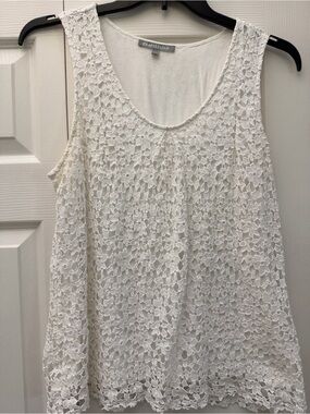 Daniel Rainn Ivory Floral Lace Tank